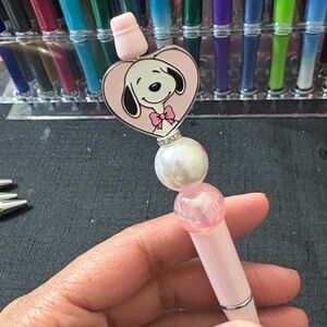 Cute Pink Snoopy Heart Top Pen